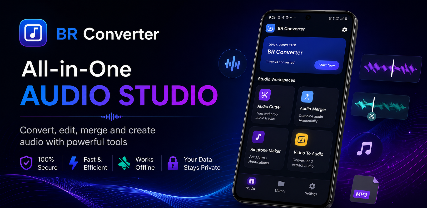 BR Converter: Fast Offline Video to Audio Converter with Audio Editing Tools